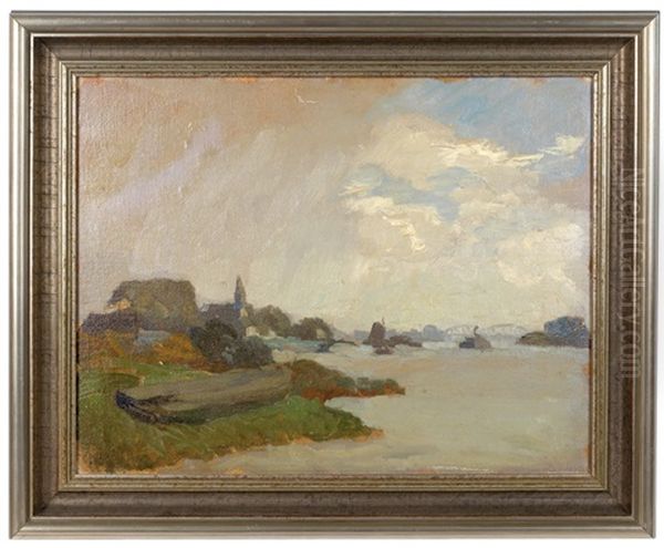 Regenschauer Oil Painting by Carl (Karl, Charles) O'Lynch of Town