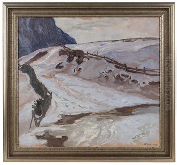 Winterlandschaft Oil Painting by Carl (Karl, Charles) O'Lynch of Town