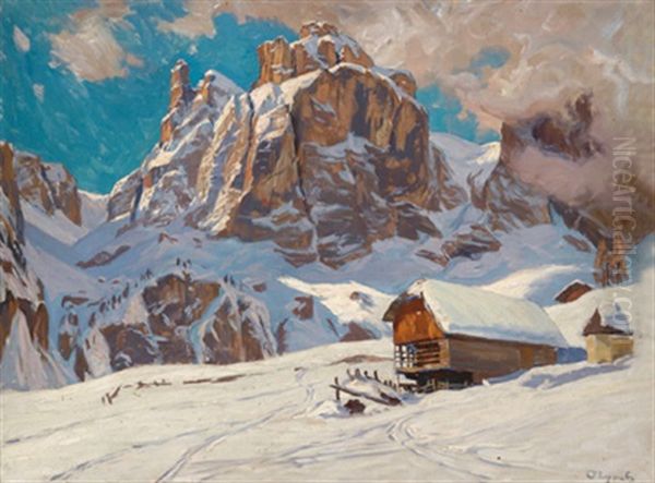 Winter Im Hochgebirge Oil Painting by Carl (Karl, Charles) O'Lynch of Town