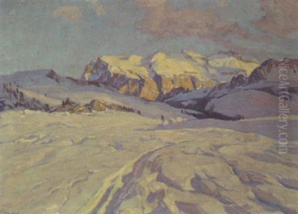 Sella-pass Oil Painting by Carl (Karl, Charles) O'Lynch of Town