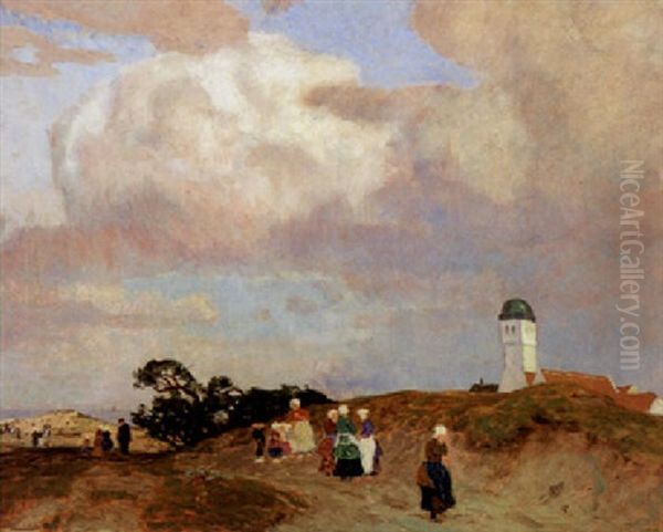 Sonntag Nachmittag In Den Dunen Von Katwyk Oil Painting by Carl (Karl, Charles) O'Lynch of Town