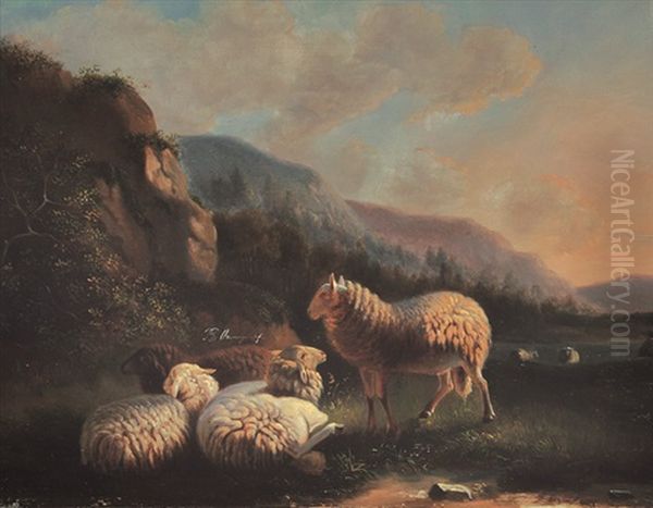 Schafherde In Berglandschaft Oil Painting by Balthasar Paul Ommeganck