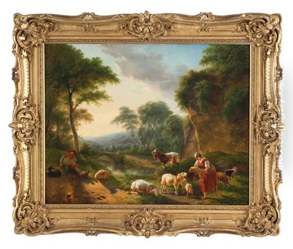 Scena Pastorale Oil Painting by Balthasar Paul Ommeganck