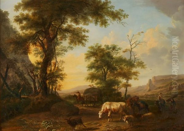 Weite Landschaft Mit Kuhen Oil Painting by Balthasar Paul Ommeganck