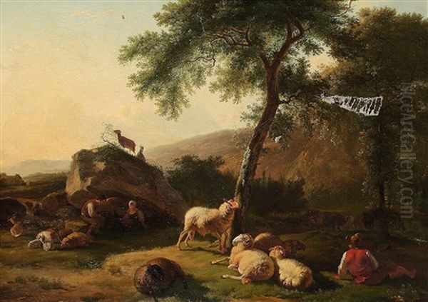 Hirten Mit Schafen Und Ziegen Oil Painting by Balthasar Paul Ommeganck