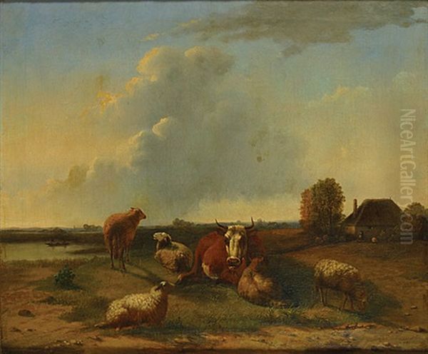 Betail Au Repos Oil Painting by Balthasar Paul Ommeganck