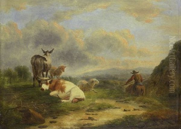 Patre Et Son Troupeau Dans La Campagne Oil Painting by Balthasar Paul Ommeganck