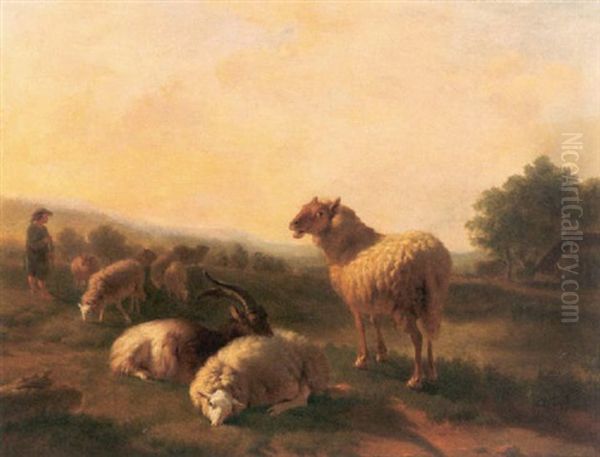 Hirte Mit Seiner Schafherde Im Abendlicht Oil Painting by Balthasar Paul Ommeganck