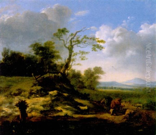 Weite Landschaft Mit Vieh Oil Painting by Balthasar Paul Ommeganck