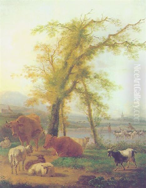 Tiere Auf Der Weide Oil Painting by Balthasar Paul Ommeganck