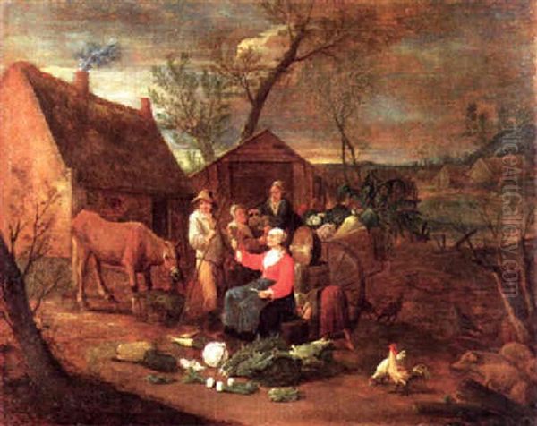 Gute Geschafte Auf Dem Lande Oil Painting by Balthasar Paul Ommeganck