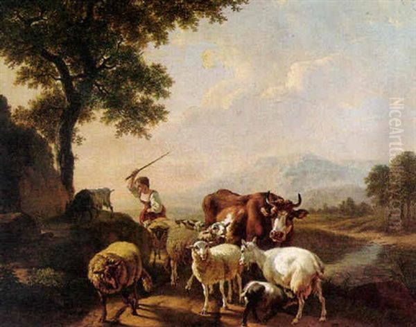 The Young Shepherdess by Balthasar Paul Ommeganck