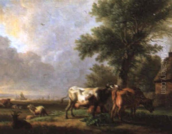 Scenes De Paysages Et Animaux Oil Painting by Balthasar Paul Ommeganck