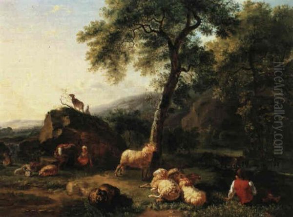 Pastorale In Abendstimmung Oil Painting by Balthasar Paul Ommeganck