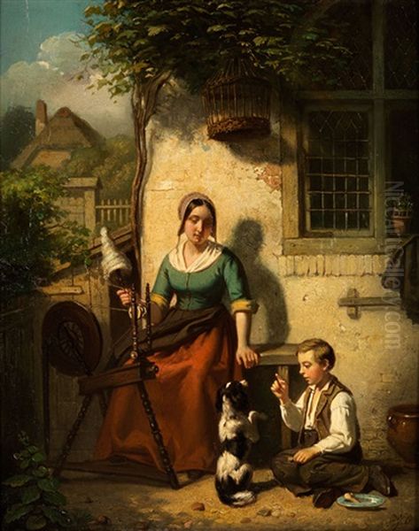 Bei Der Erziehung Des Hundes Oil Painting by Pieter Jan Onderberg