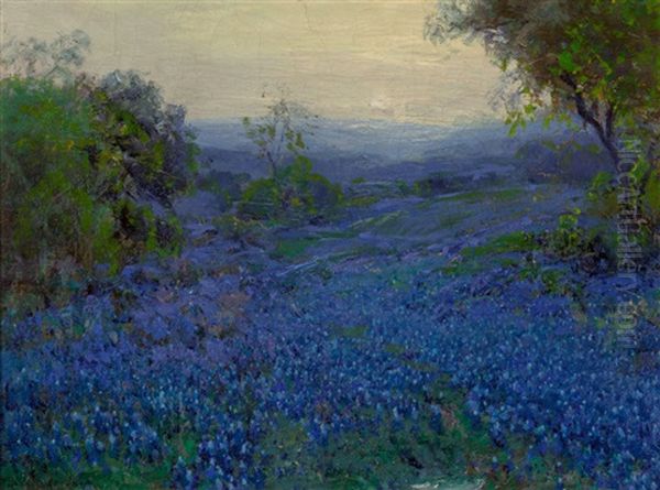 Bluebonnets In Spring Oil Painting by Julian Onderdonk