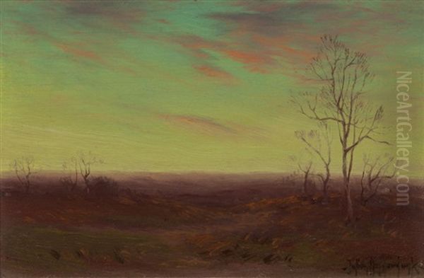 Winter Twilight Southwest Texas Oil Painting by Julian Onderdonk