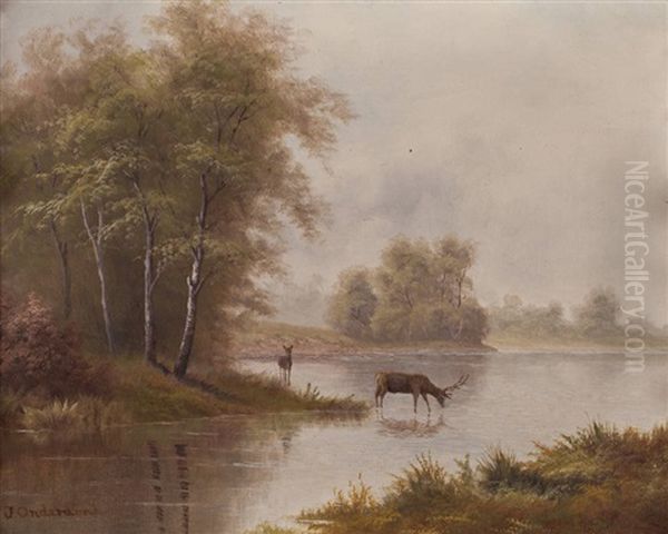 Deer At A Stream by Julian Onderdonk