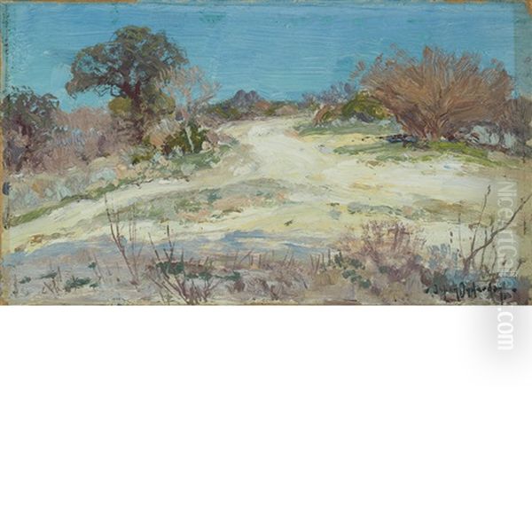 A White Road In Winter, San Antonio, Texas Oil Painting by Julian Onderdonk