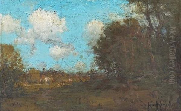 Blue Sky Over A Wooded Landscape Oil Painting by Julian Onderdonk