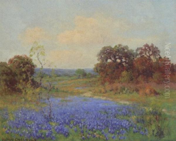 Landscape, Blue Bonnets Oil Painting by Julian Onderdonk