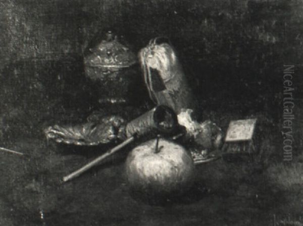 Still Life With Green Apple And Pipe Oil Painting by Julian Onderdonk