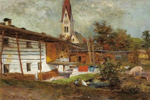 Dorf Vill Bei Innsbruck Oil Painting by Frans Ondrusek