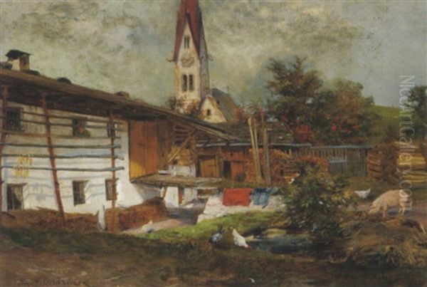 Dorf Vill Bei Innsbruck Oil Painting by Frans Ondrusek