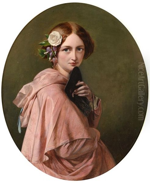 The Girl With The Mask Oil Painting by Henry Nelson O'Neil