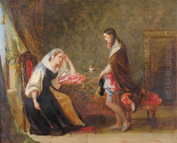 Scene From Twelfth Night Oil Painting by Henry Nelson O'Neil