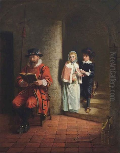 Children At The Tower Oil Painting by George Bernard O'Neill