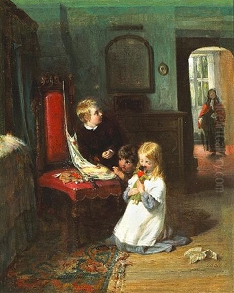 Granny's Visit Oil Painting by George Bernard O'Neill