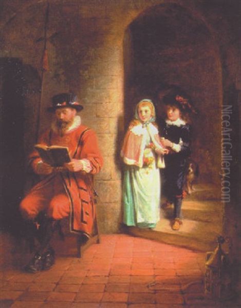 The Little Visitors To The Tower Oil Painting by George Bernard O'Neill