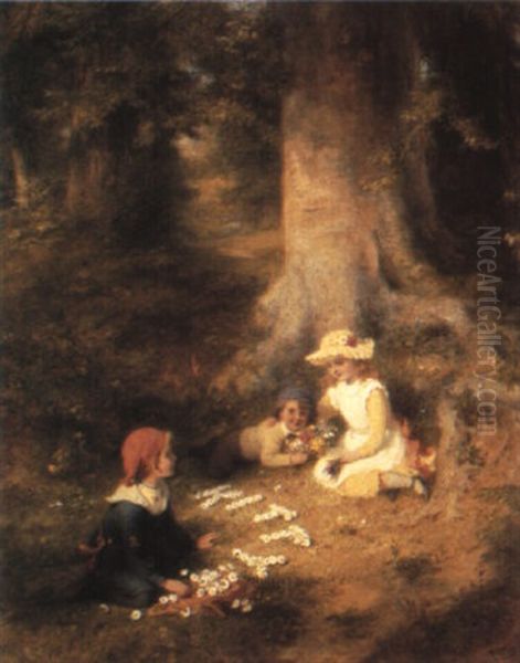 Daisy Chains Oil Painting by George Bernard O'Neill