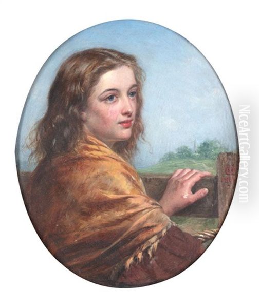 Girl With Shawl Oil Painting by Henry Nelson O'Neill