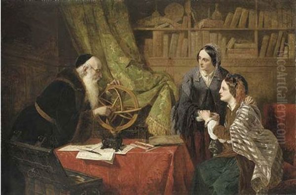 Consulting The Astrologer Oil Painting by Henry Nelson O'Neill