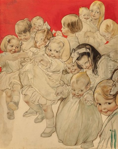 The Children's Christmas Annual, Ladies Home Journal Magazine Cover, December by Rose Cecil Latham O'Neill