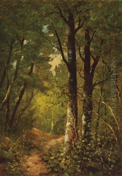 Through The Woods Oil Painting by William Ongley