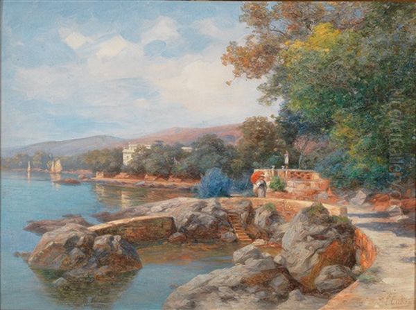 Am Strande Von Abbazia Oil Painting by Karl Eduard Onken