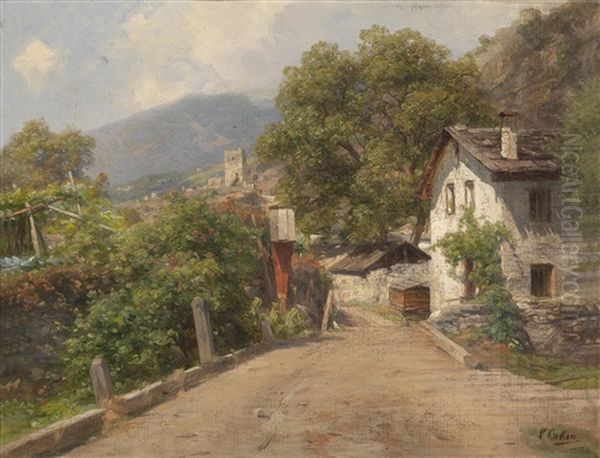 Motiv Aus Sudtirol (?) Oil Painting by Karl Eduard Onken