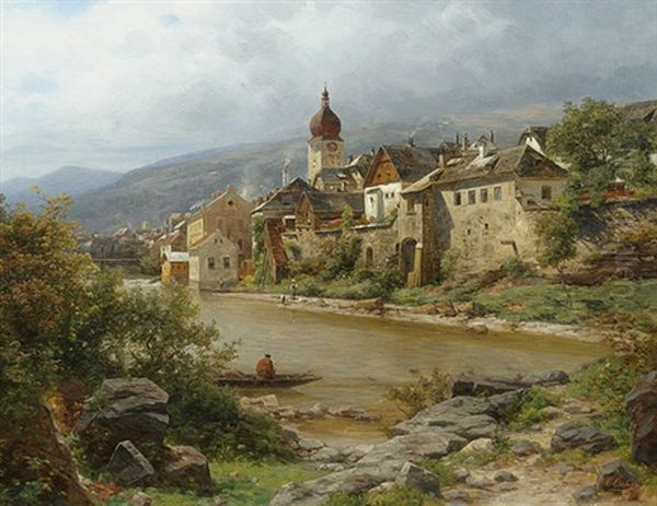 Waidhofen An Der Ybbs Oil Painting by Karl Eduard Onken