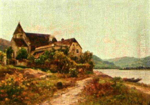 St. Lorenz In Der Wachau Oil Painting by Karl Eduard Onken