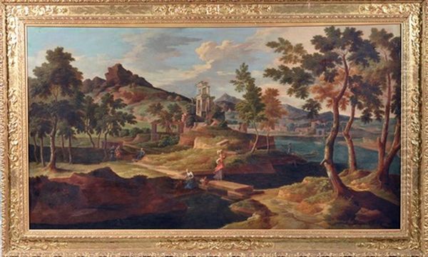 Paesaggio Ideale Della Campagna Romana Oil Painting by Crescenzio Onofri