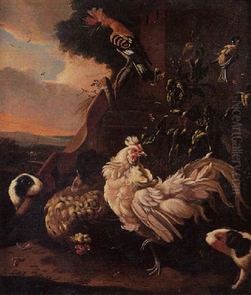 Coq Dans Un Paysage Avec Du Gibier Oil Painting by Adriaen van Oolen