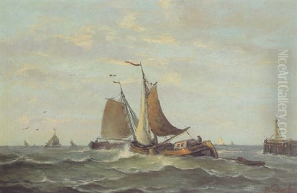 Leichte Brise Oil Painting by Franziskus van den Oord