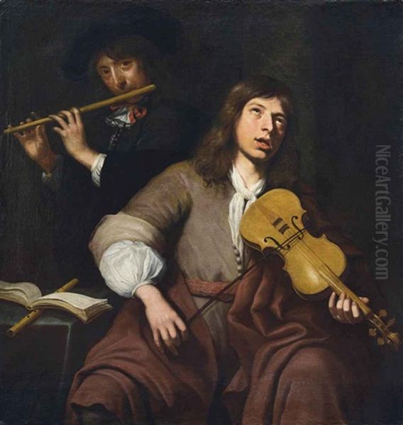 Les Musiciens Oil Painting by Jacob Oost the Elder