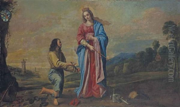 Emmanuel D'aranda Rendant Grace A La Vierge Pour Sa Liberation De L'esclavage Des Barbaresques Oil Painting by Jacob Oost the Elder