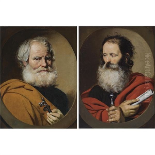 Saint Peter (+ Saint Paul; Pair) Oil Painting by Jacob Oost the Elder