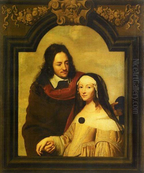 Portrait De Jean Baptiste Huyghe Et De Anne Petronille Losschaert Oil Painting by Jacob Oost the Elder