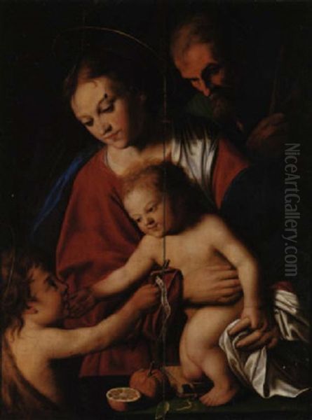 The Holy Family With The Infant Saint John The Baptist Oil Painting by Jacob Oost the Elder